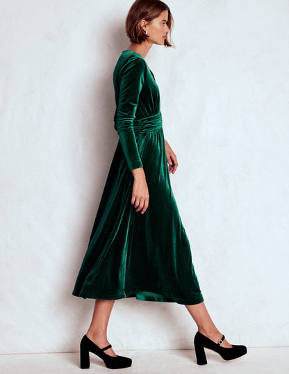 Tilda Velvet Midi Dress-Botanical Garden-3