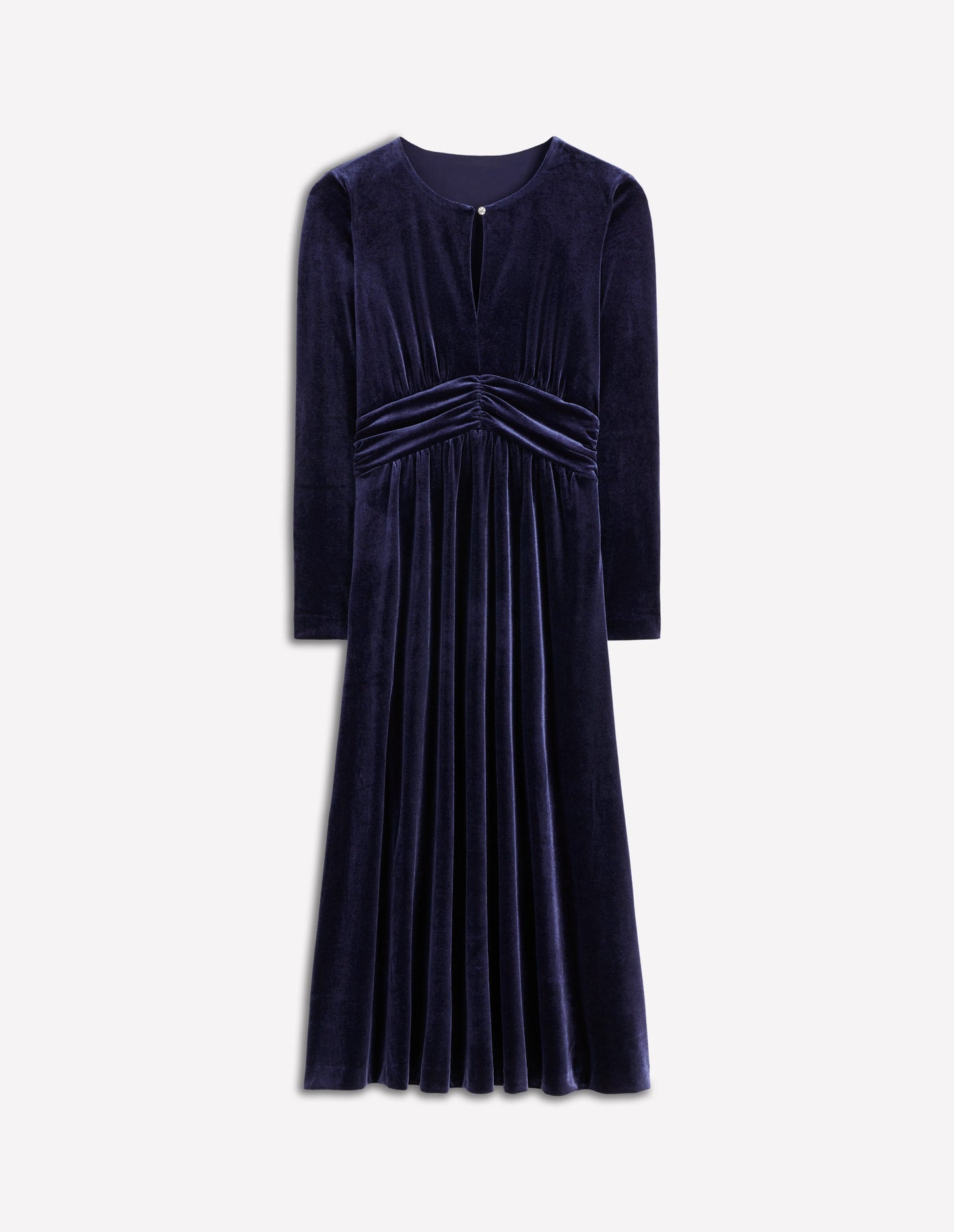 Tilda Velvet Midi Dress-Navy