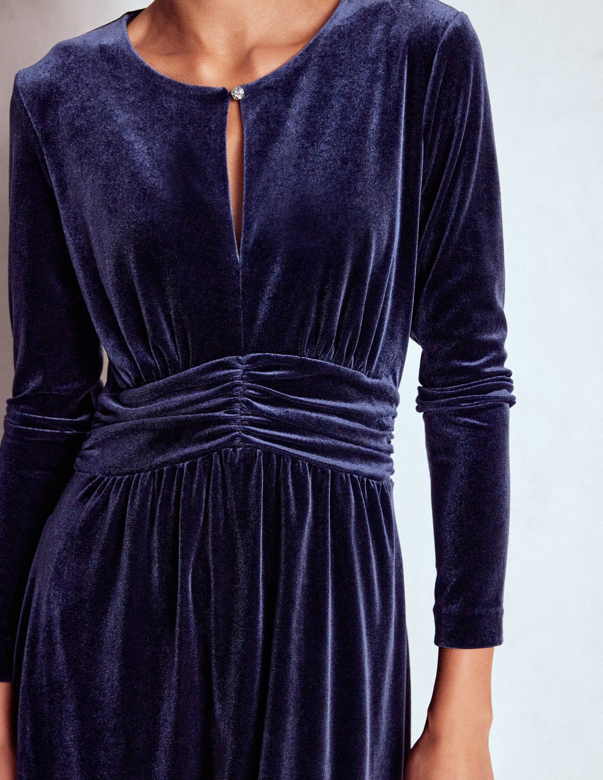 THE TOE Neue Velour Dress サイズM Tilda Velvet Midi Dress-Navy | Boden USA