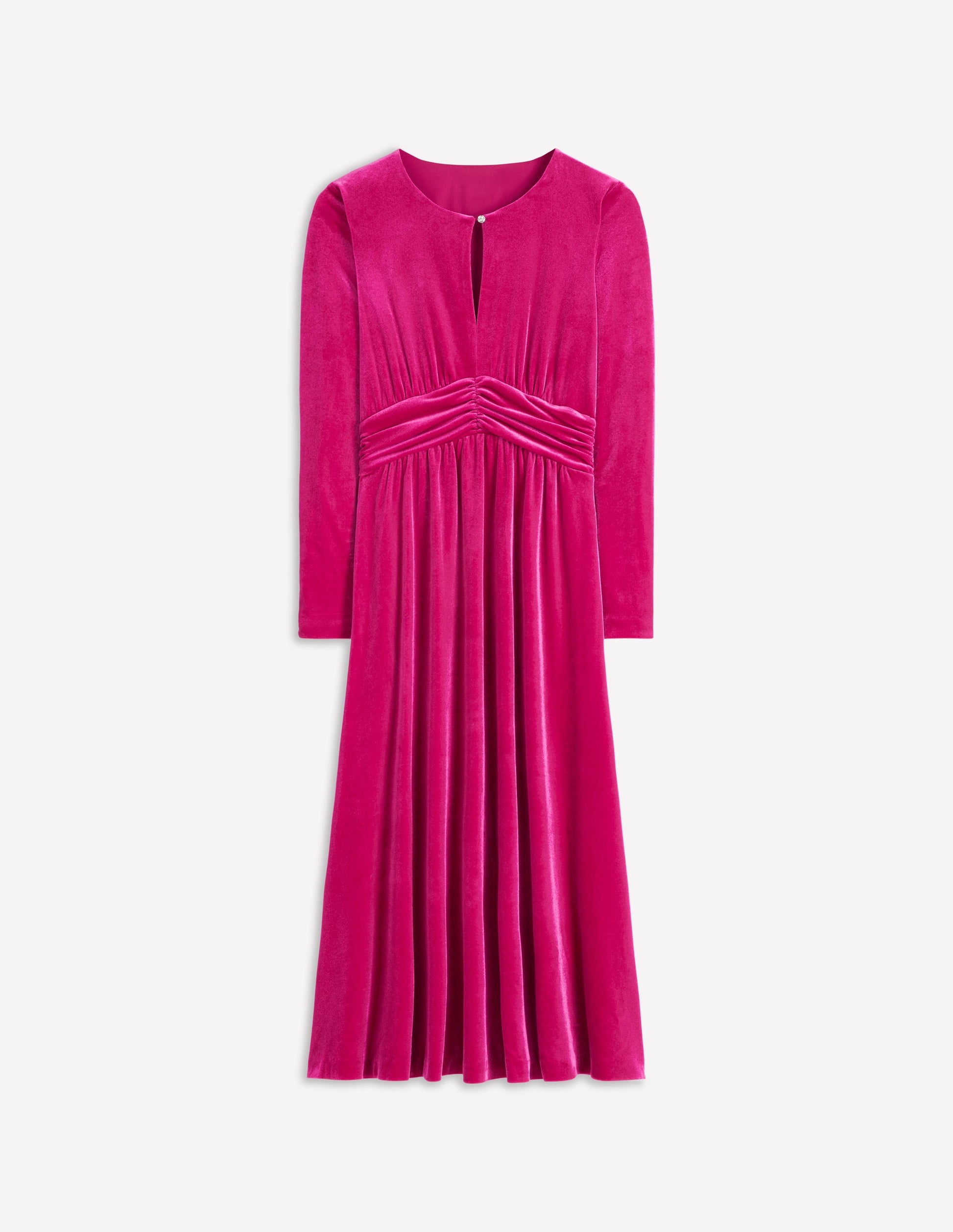 Tilda Velvet Midi Dress-Vibrant Pink-7