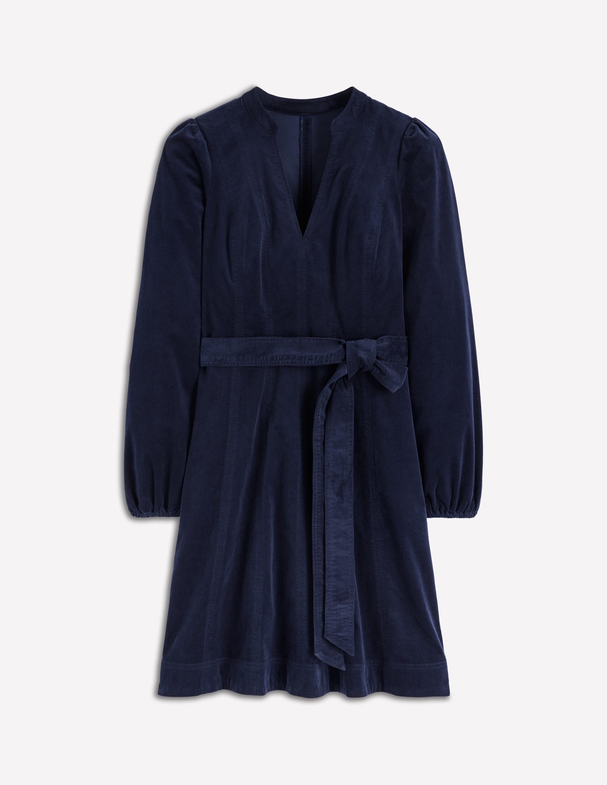 Ros Panelled Cord Short Dress-Navy - Image 6