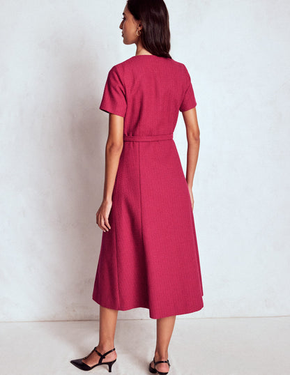 Charlotte Cotton Midi Dress-Bright Cherry-3