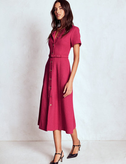 Charlotte Cotton Midi Dress-Bright Cherry-4