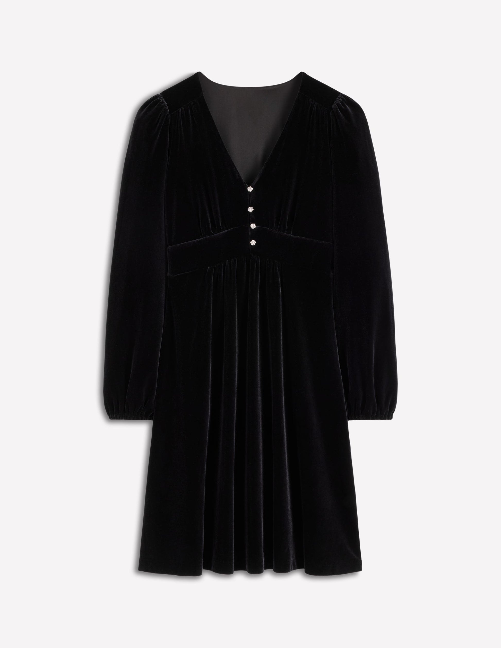 Boden Women's Jocelyn Short Velvet Dress in Black | Size 8 Boden Women's Jocelyn Short Velvet Dress in Black | Size 8