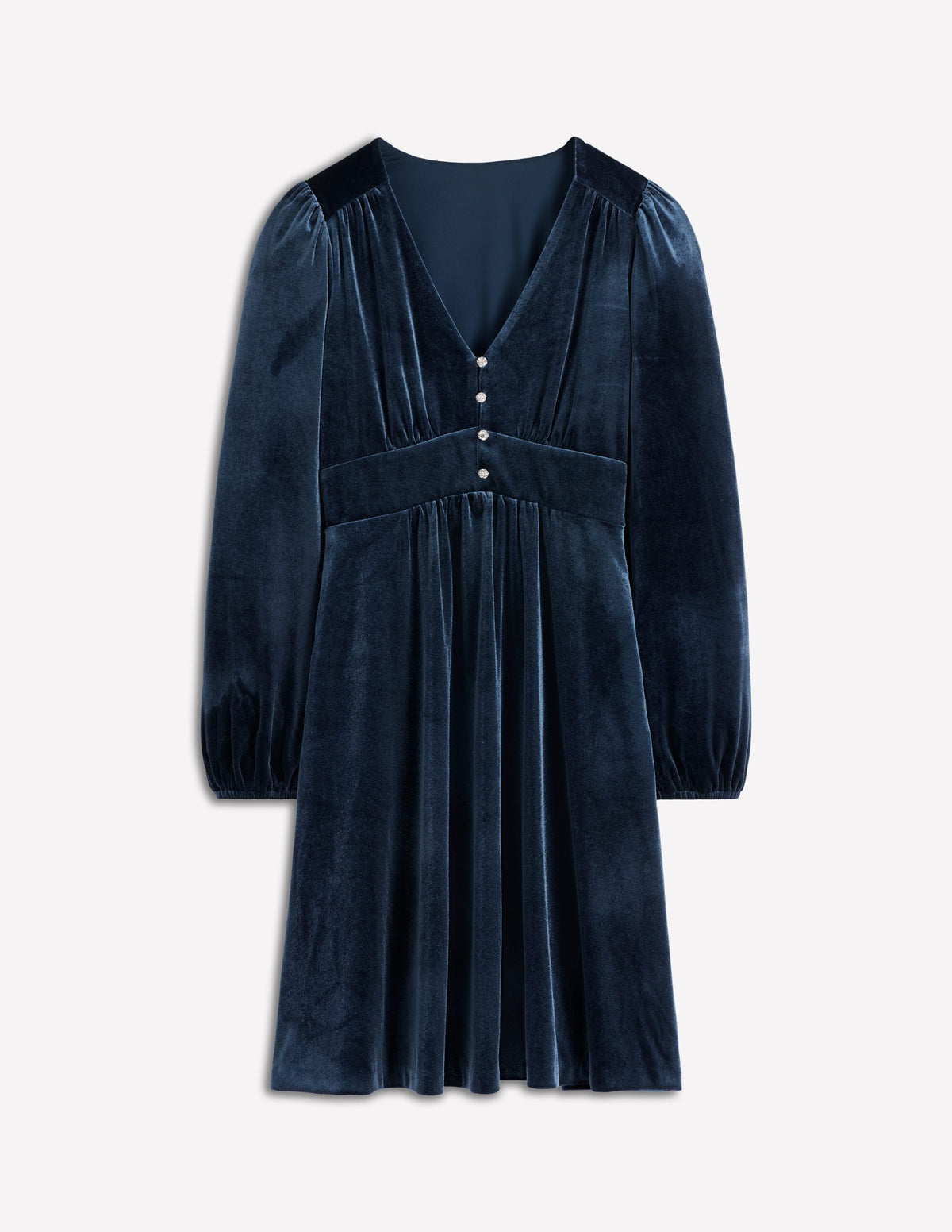 Jocelyn Short Velvet Dress-Midnight Ocean - Image 5