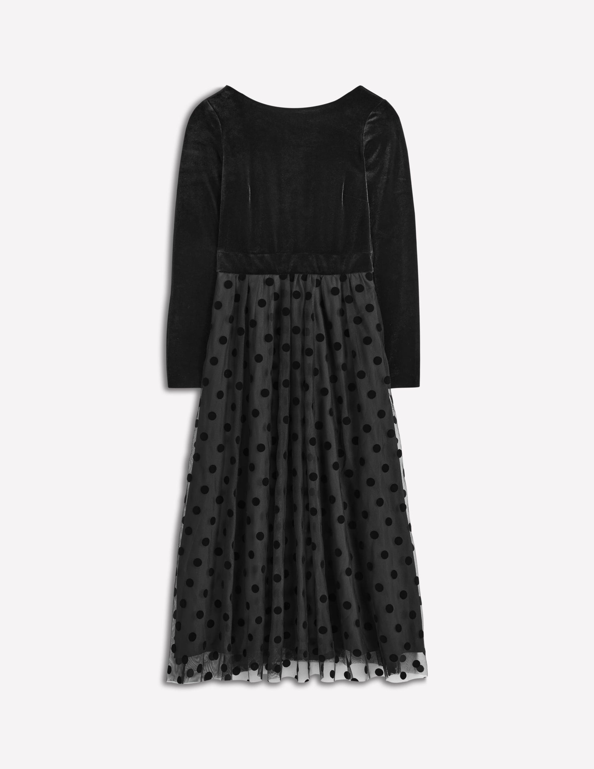 Velvet Bodice Jersey Dress-Black | Boden USA Velvet Bodice Jersey Dress-Black | Boden USA