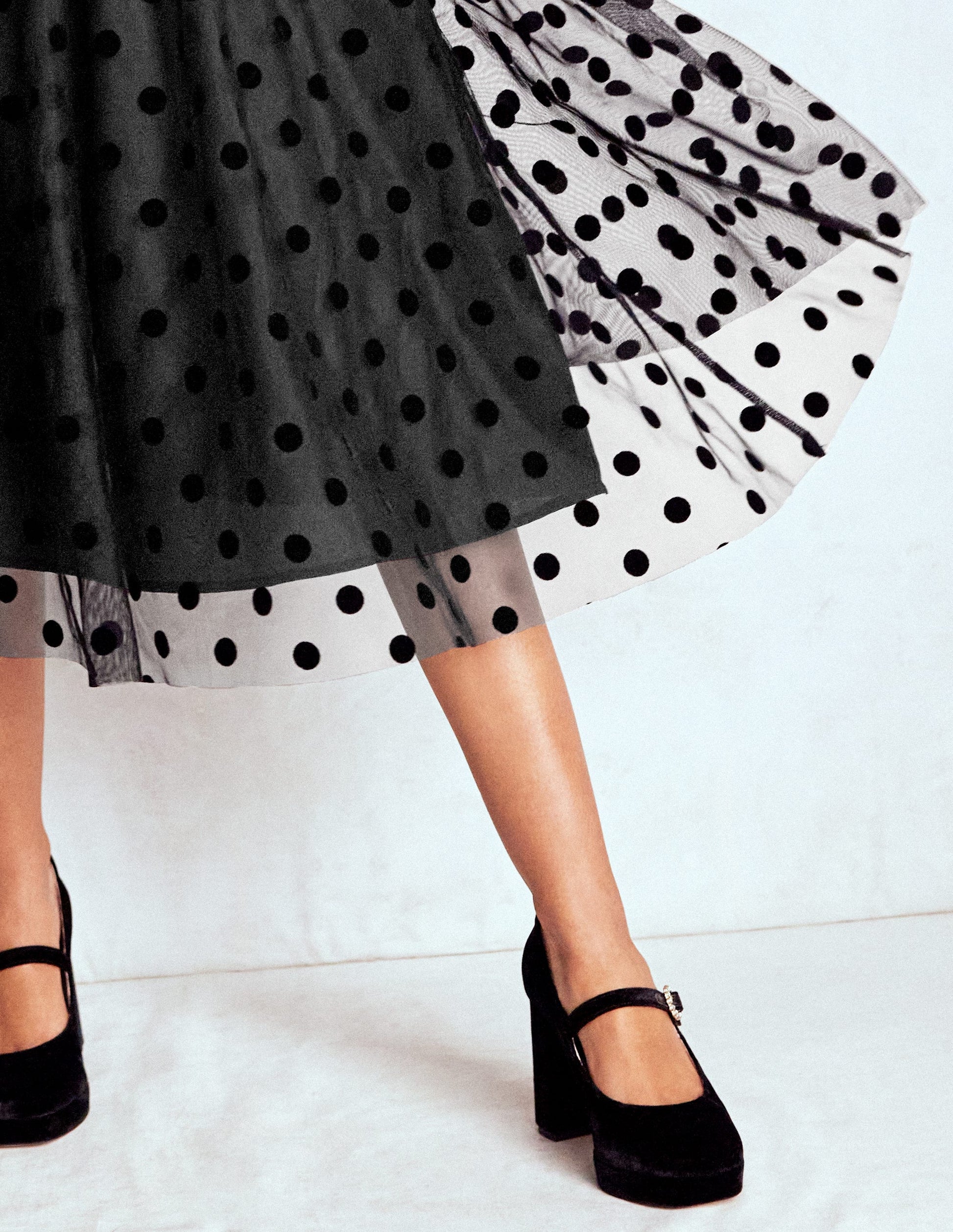 Velvet Bodice Jersey Dress-Black-2