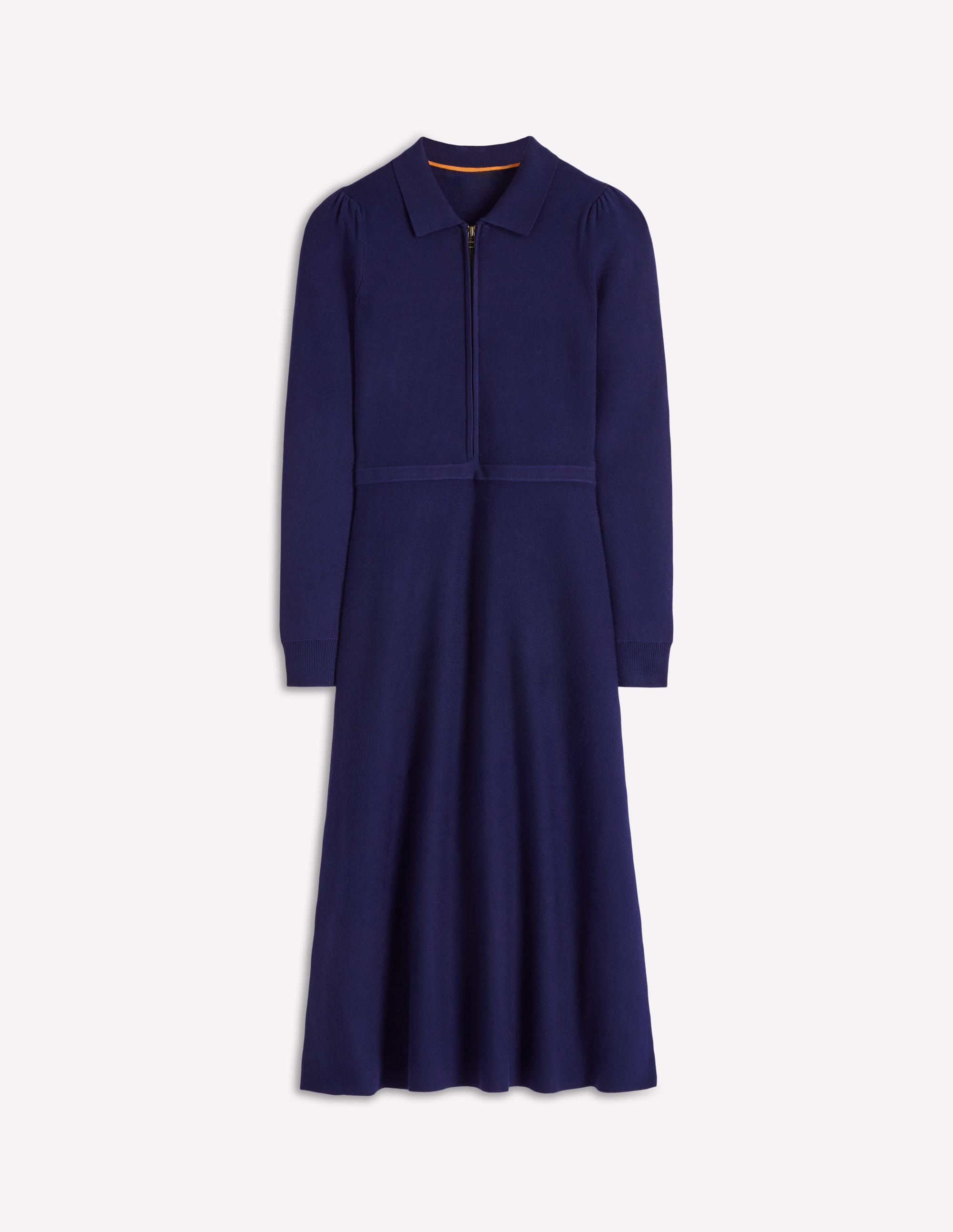 Fiona Zip Front Knitted Dress-Navy | Boden USA