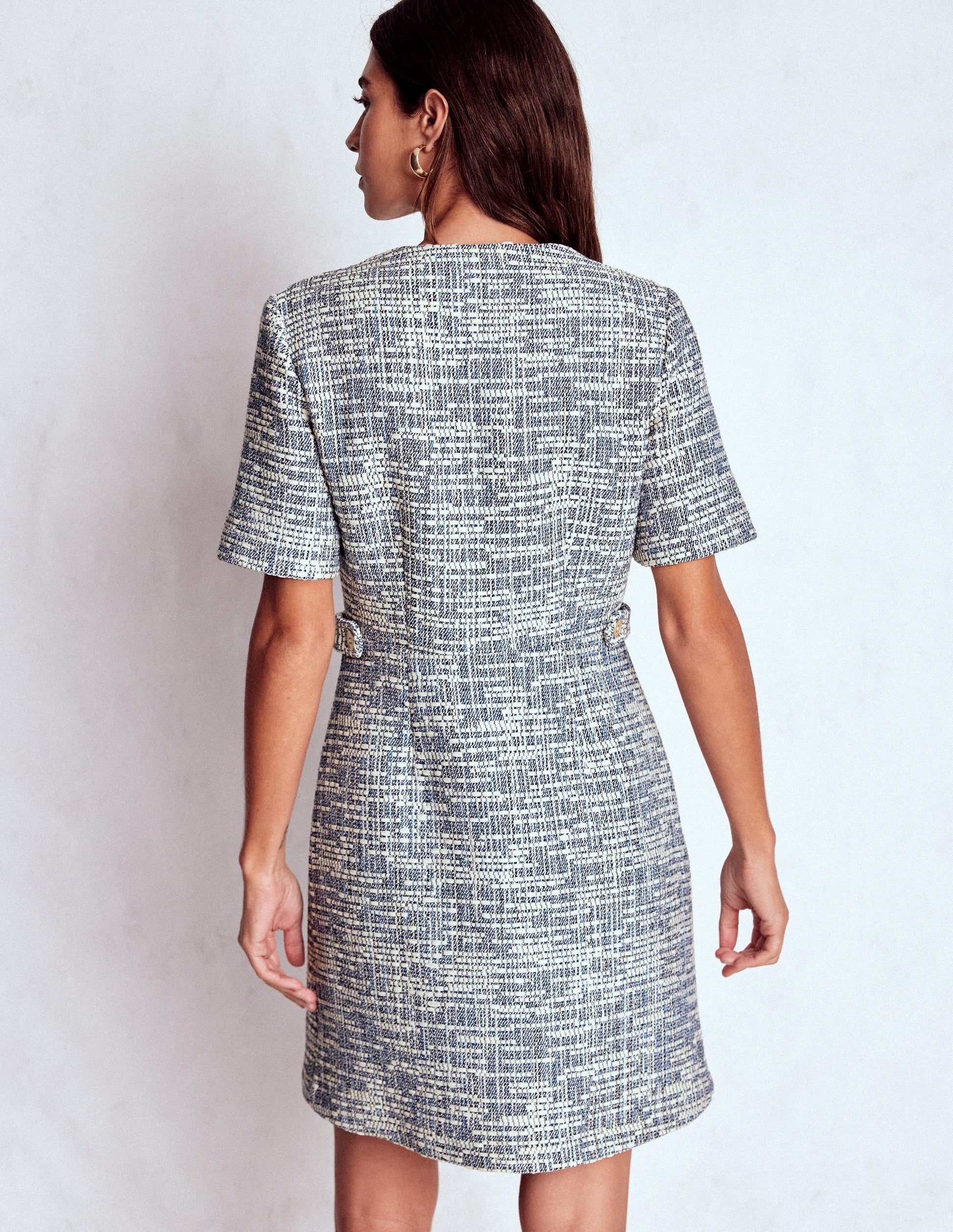 short textured dress White Textured Short Dress | Avara