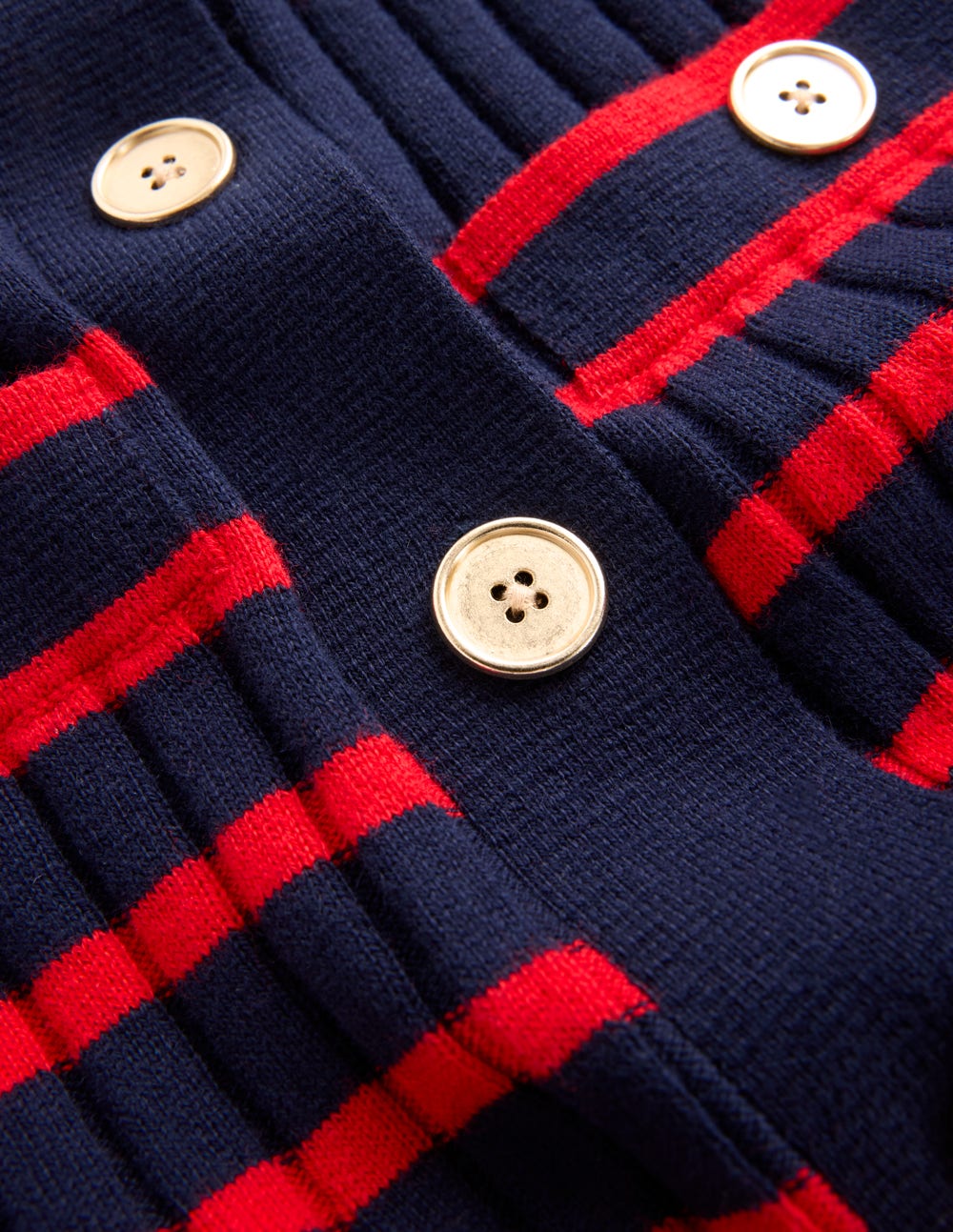 Brönte Knitted Rib Shirt Dress-Navy and Red Stripe-8