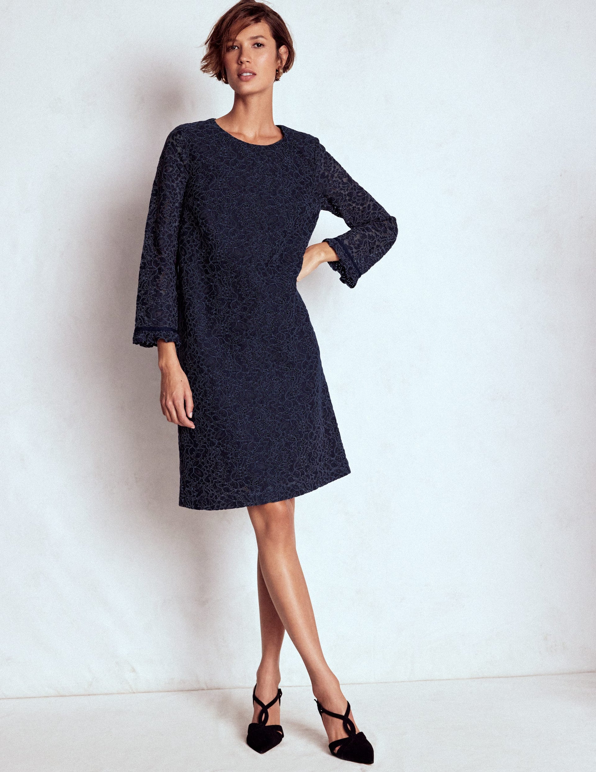 Lace Occasion Mini Dress-Navy | Boden USA Lace Occasion Mini Dress-Navy | Boden USA