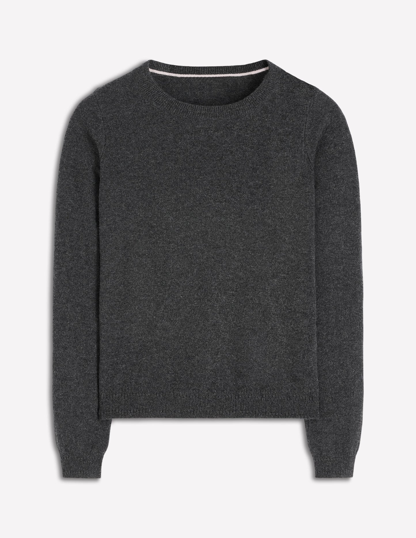 Eva Cashmere Crew Neck Sweater-Charcoal Melange