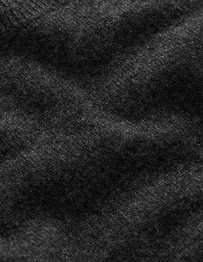 Eva Cashmere Crew Neck Sweater-Charcoal Melange-6