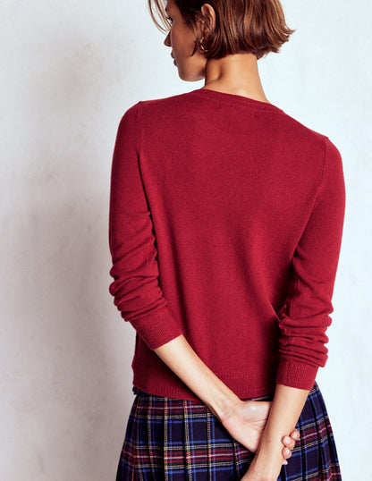Eva Cashmere Crew Neck Sweater-Red Liquorice-3