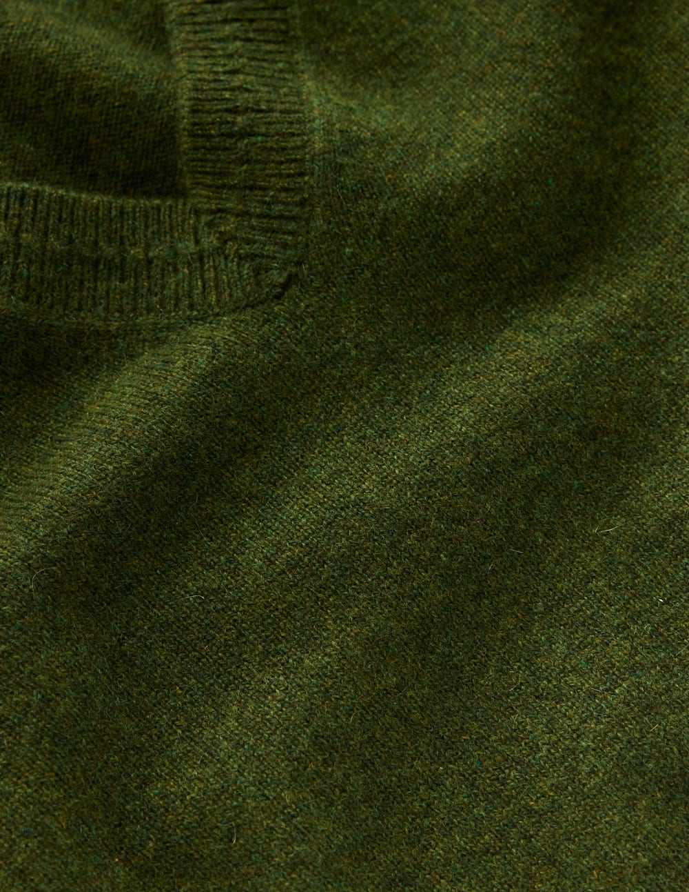 Eva Cashmere V-Neck Sweater-Leaf Green Melange-5