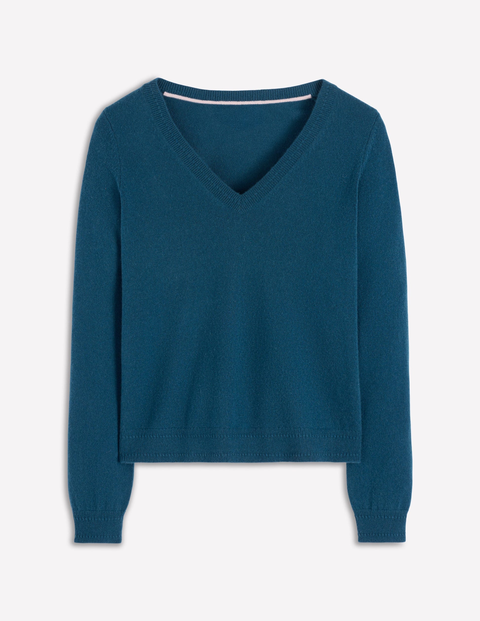 Eva Cashmere V-Neck Sweater-Harbour Bue-5