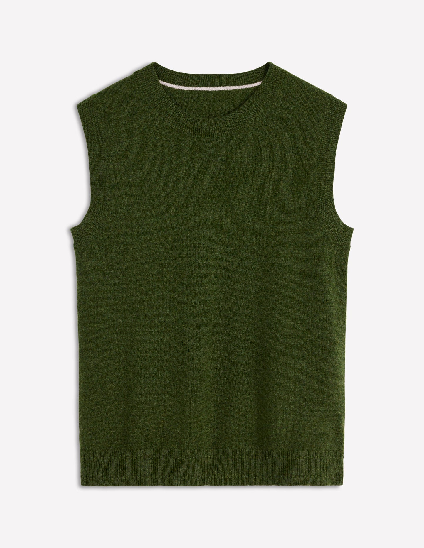 Eva Cashmere Vest-Leaf Green Melange
