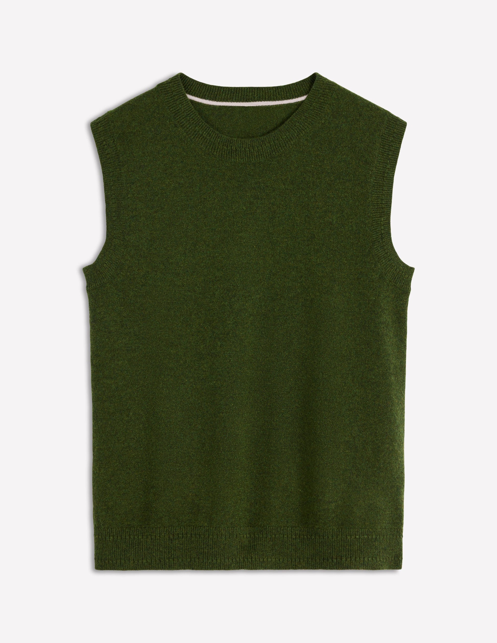 Eva Cashmere Vest-Leaf Green Melange-6