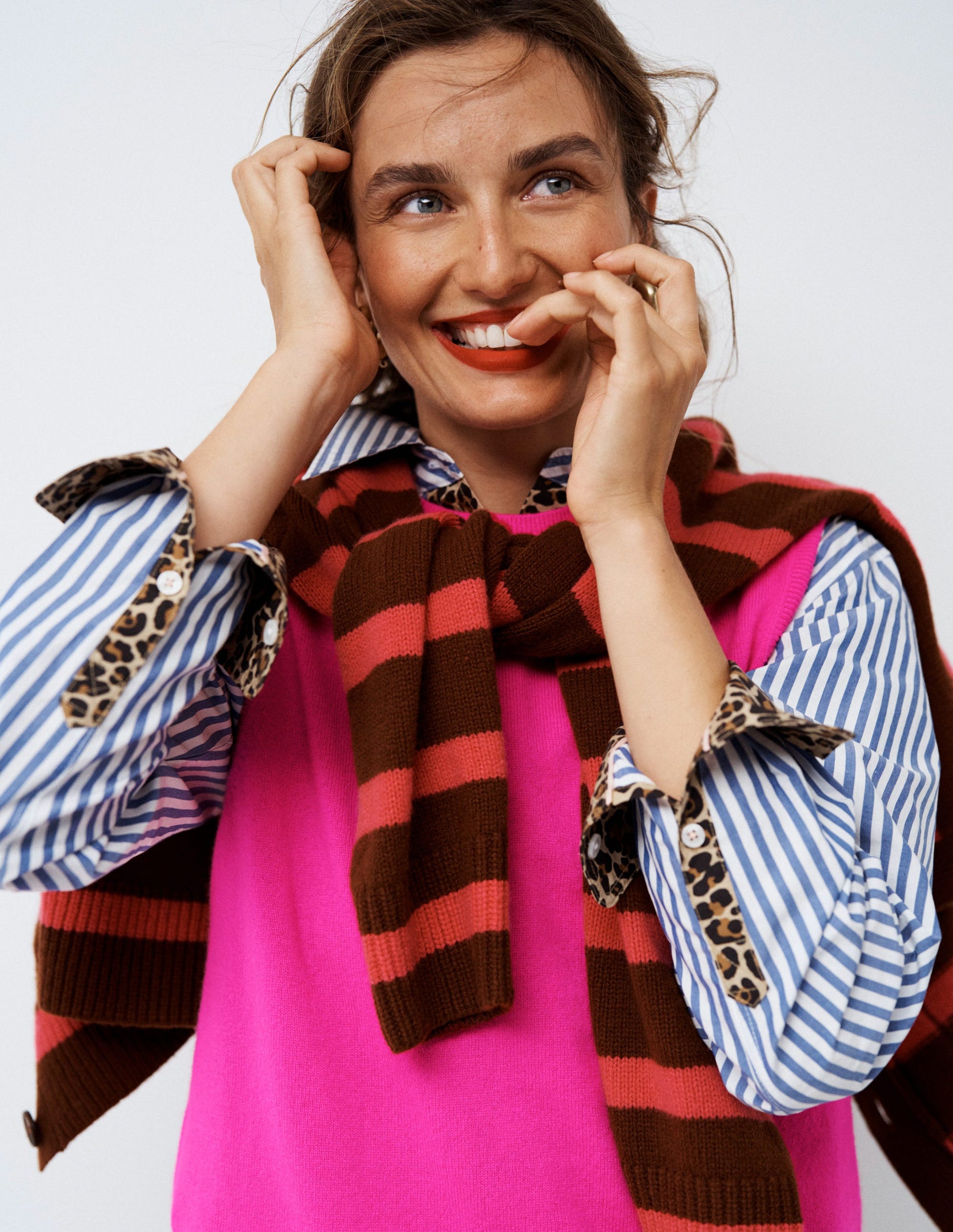 Eva Cashmere Vest-Pop Pansy-6