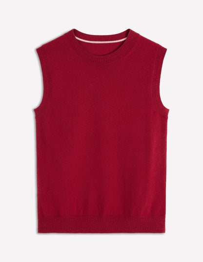 Eva Cashmere Vest-Red Liquorice-5