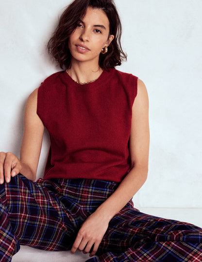 Eva Cashmere Vest-Red Liquorice-1