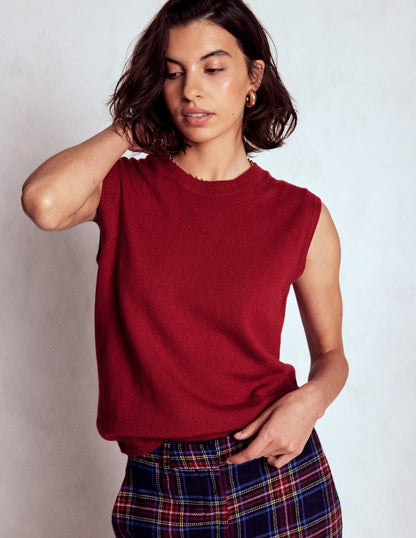 Eva Cashmere Vest-Red Liquorice-4