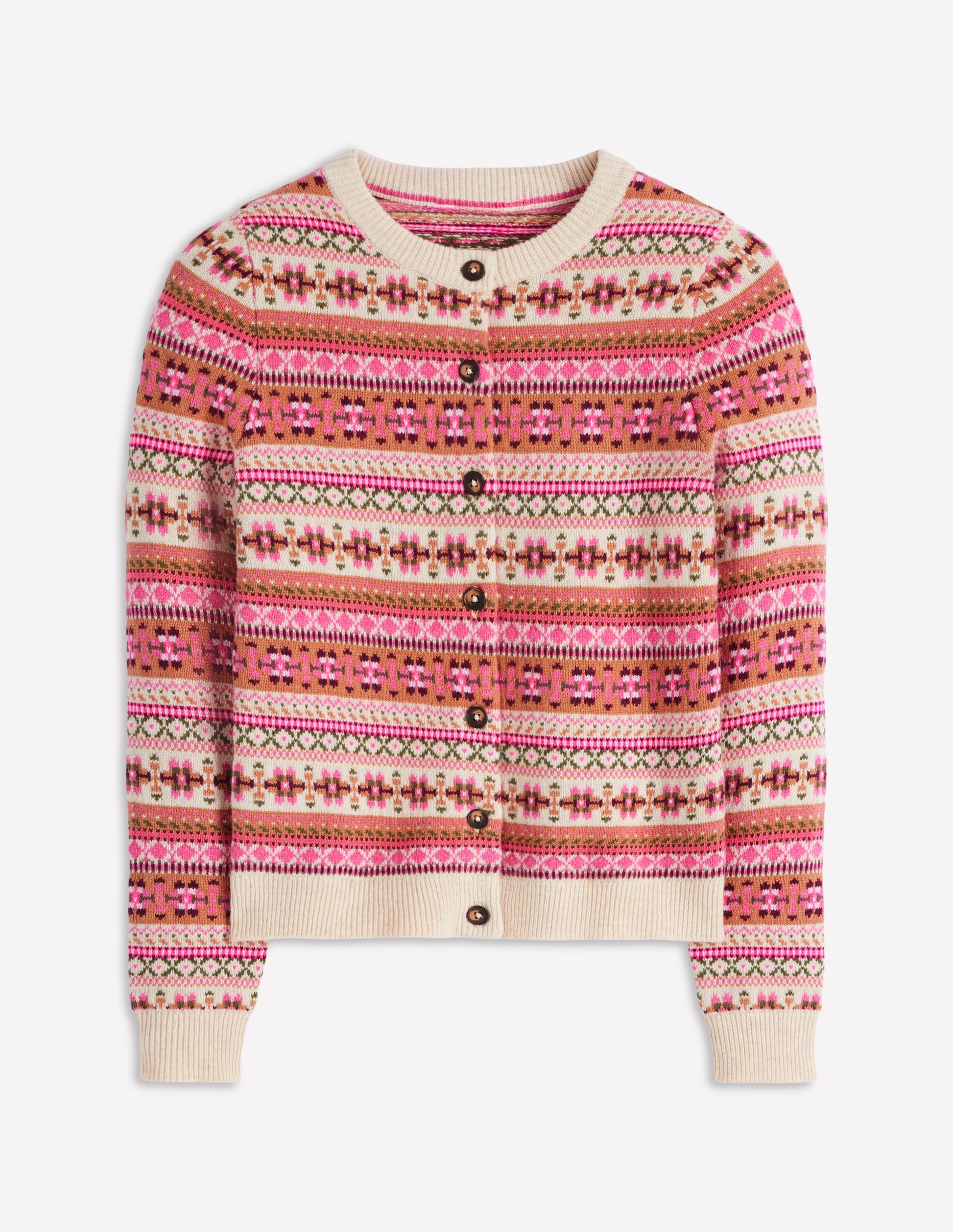 Edie Fair Isle Cardigan-Pink Heritage Fair Isle-6