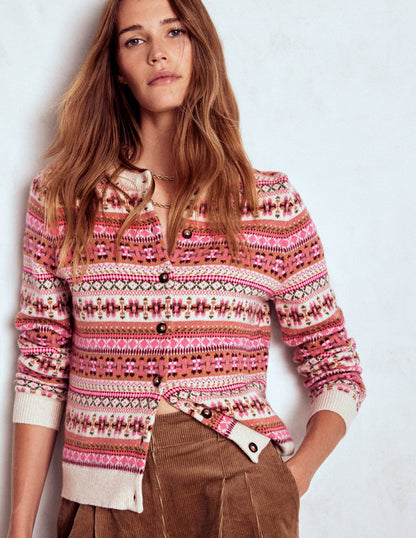 Edie Fair Isle Cardigan-Pink Heritage Fair Isle-4