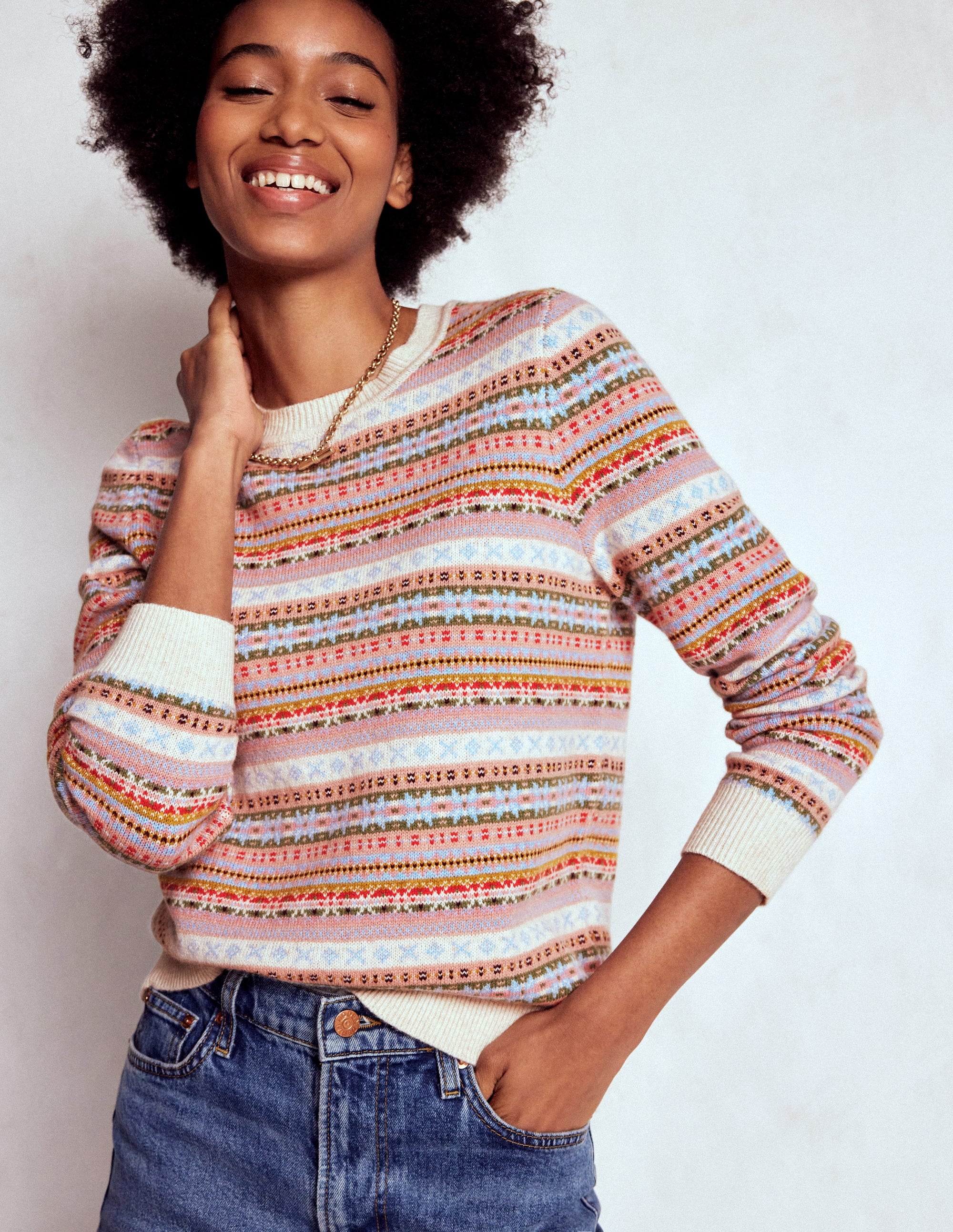 Edie Fair Isle Sweater-Heritage Fair Isle - Image 1