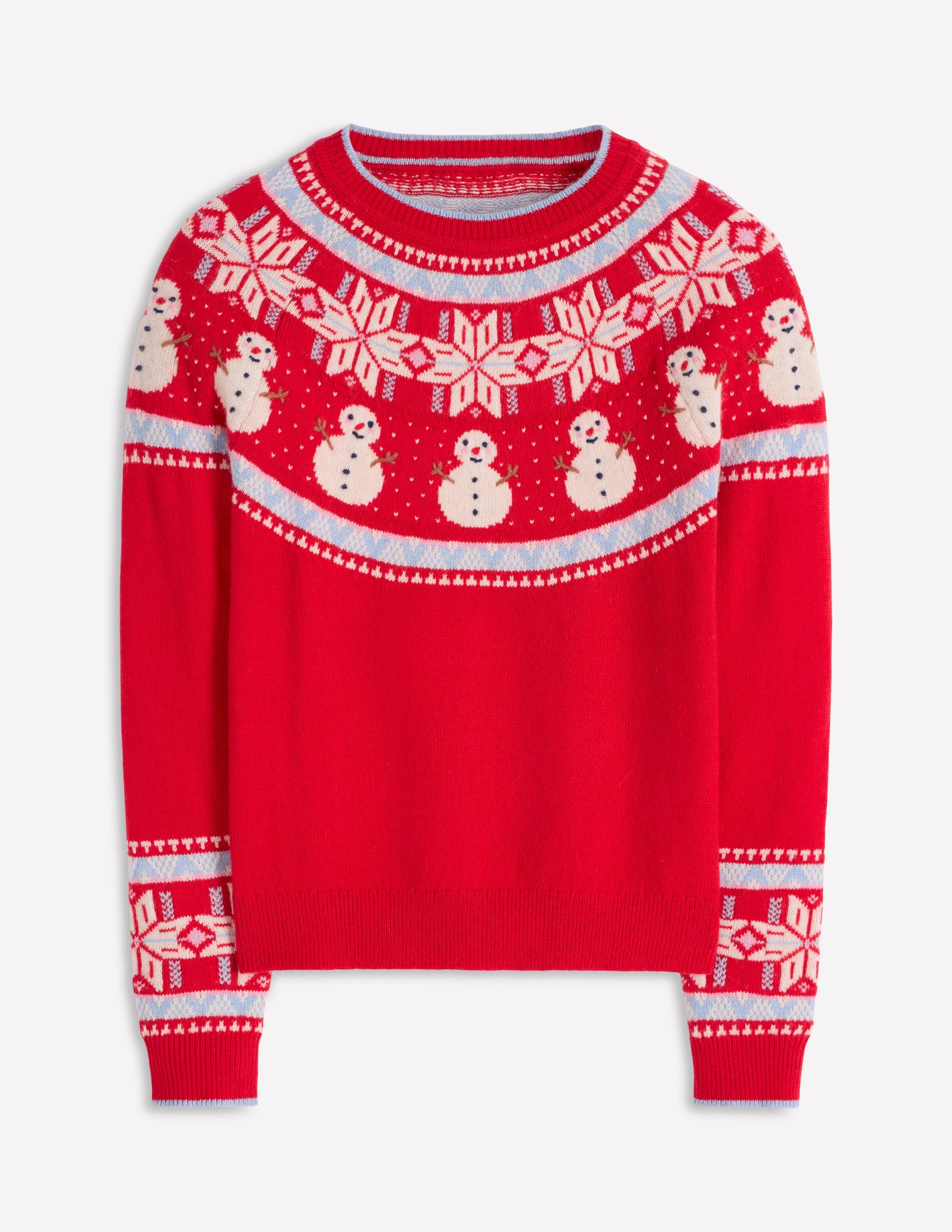 Edie Fair Isle Sweater-Red, Snowman - Image 7