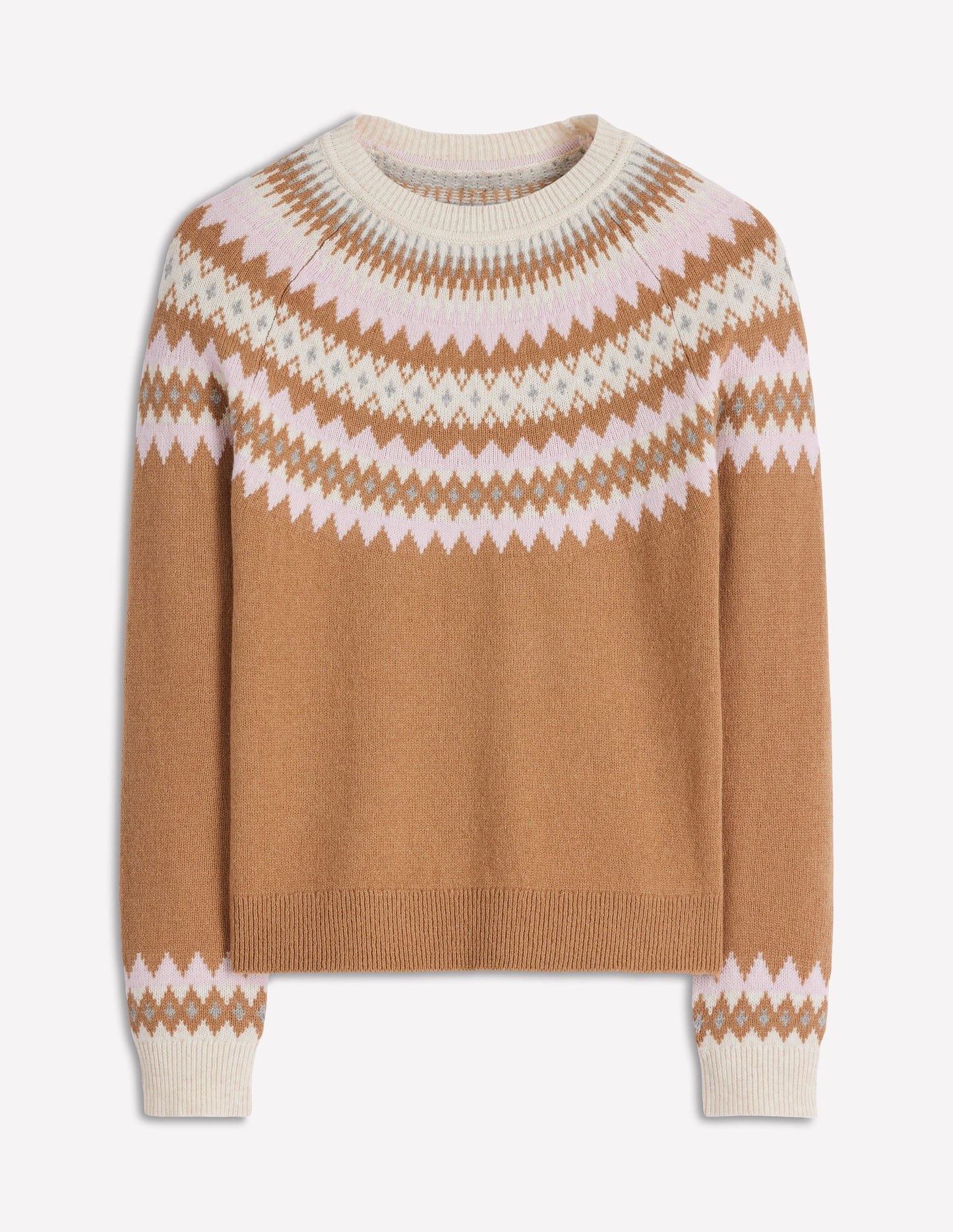 Edie Fair Isle Sweater-Camel Melange Fair Isle
