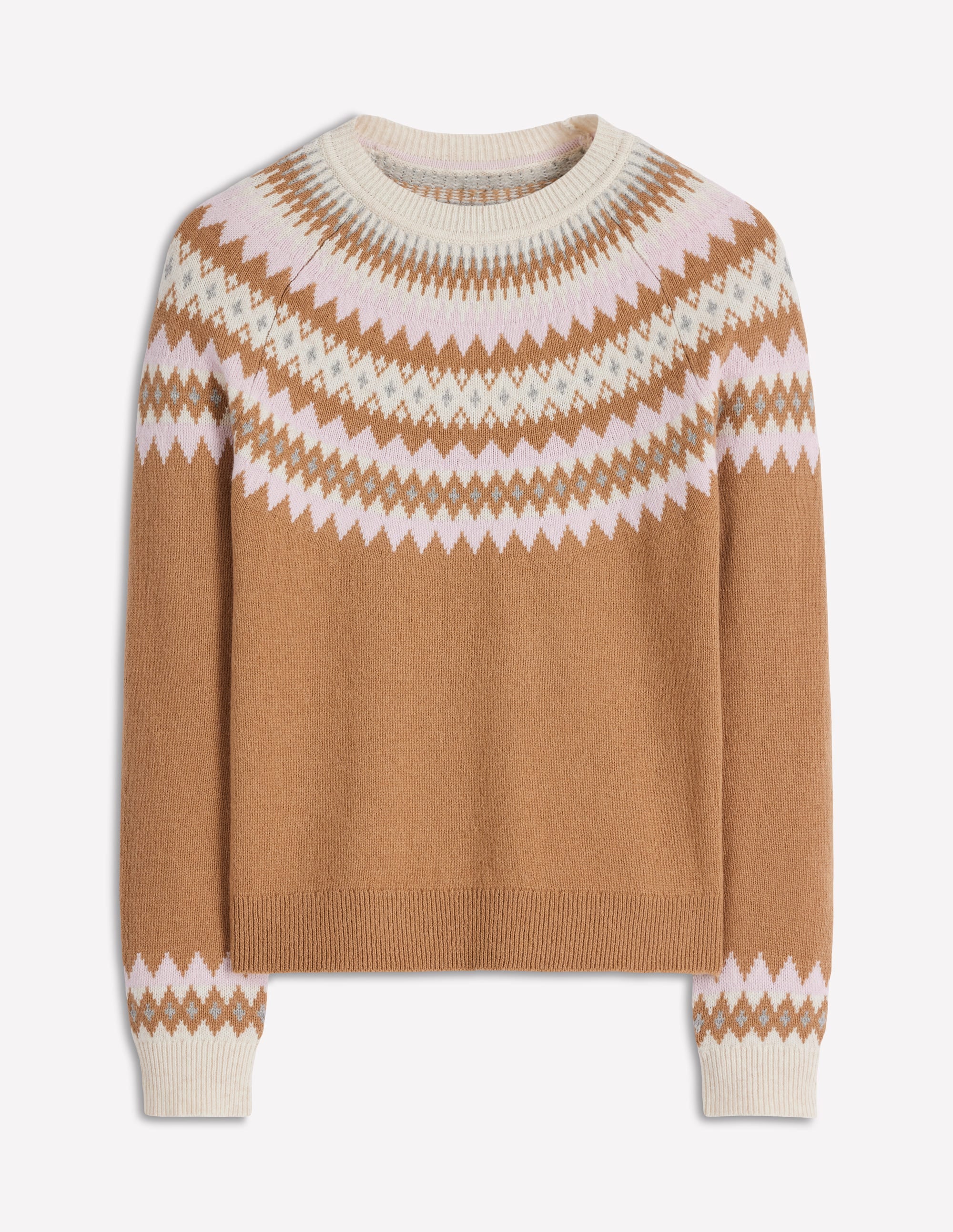 Edie Fair Isle Sweater-Camel Melange Fair Isle - Image 7