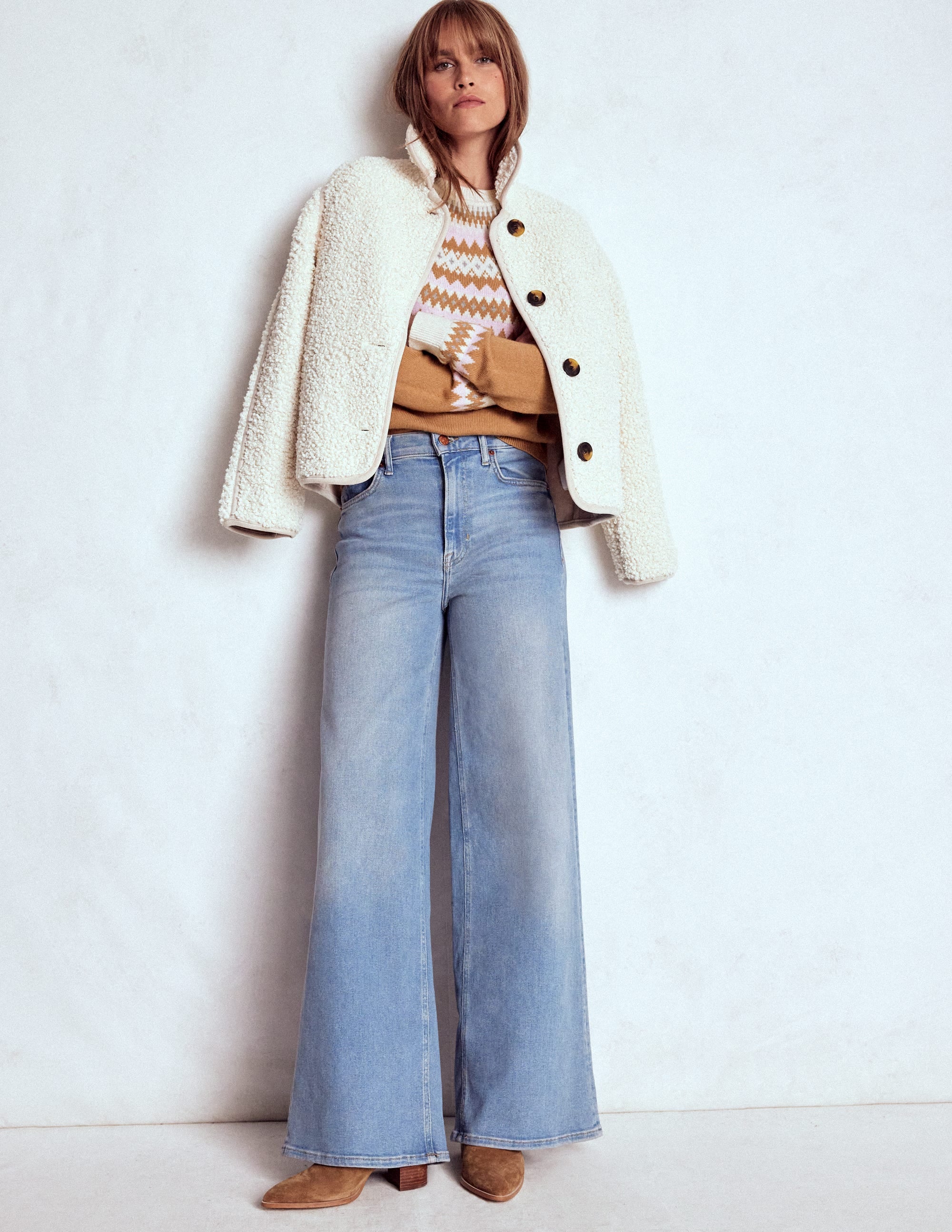 Edie Fair Isle Sweater-Camel Melange Fair Isle - Image 4