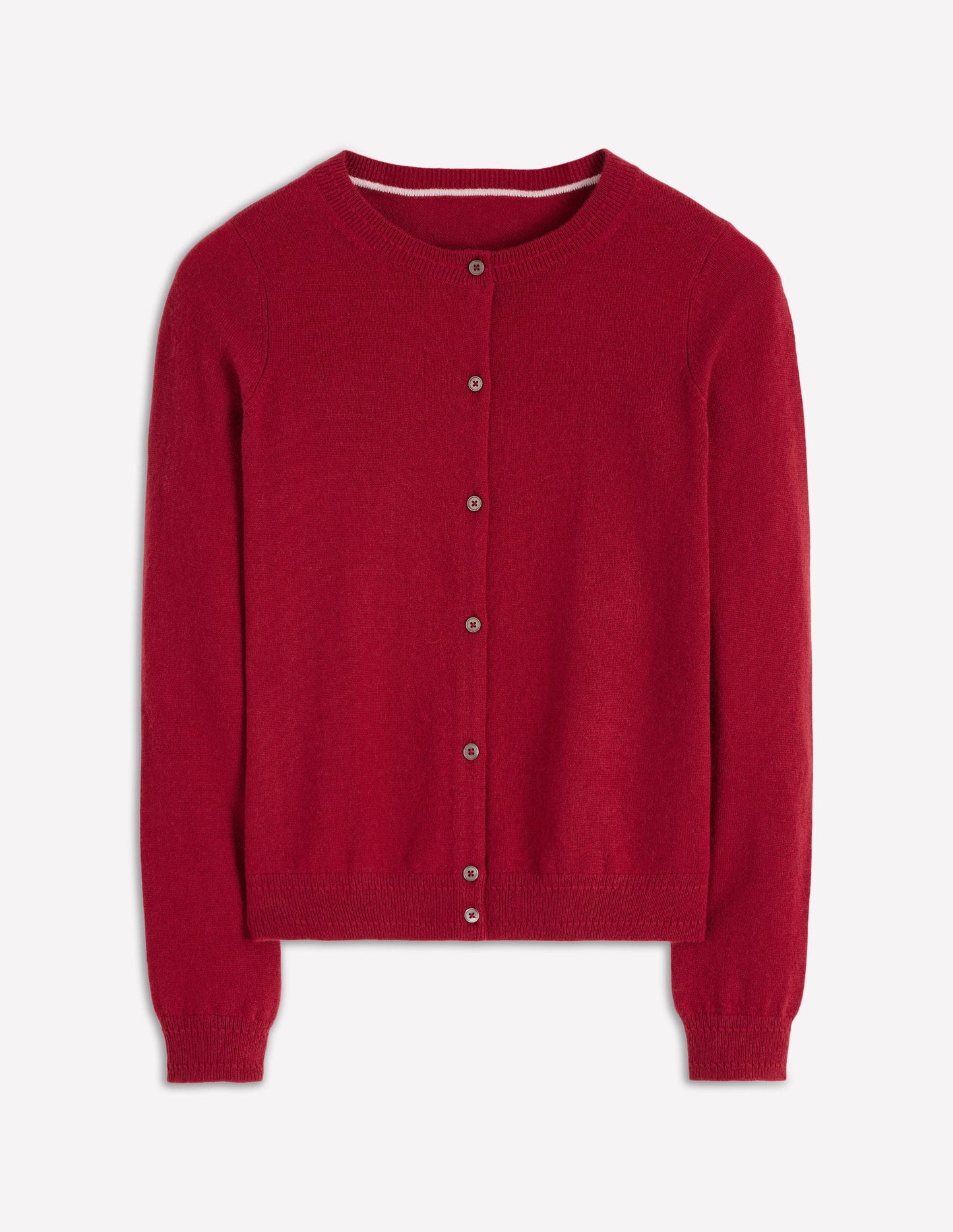 Eva Cashmere Crew Cardigan-Red Liquorice