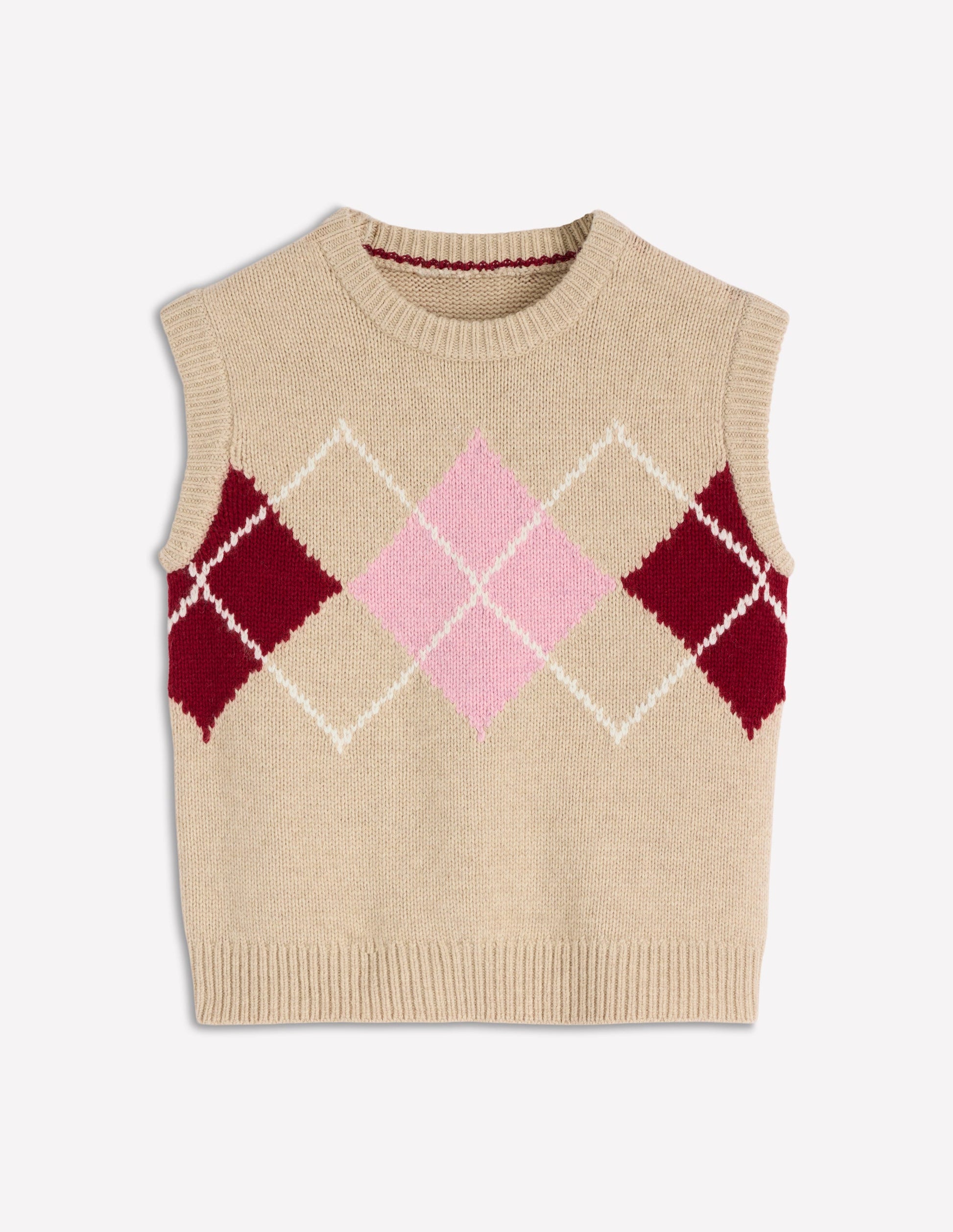 Eleanor Fair Isle Vest-Chinchilla Melange Argyle-7