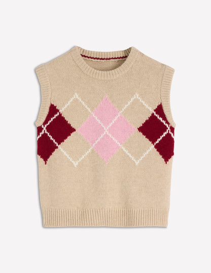 Eleanor Fair Isle Vest-Chinchilla Melange Argyle-7