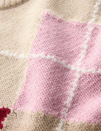 Eleanor Fair Isle Vest-Chinchilla Melange Argyle-8