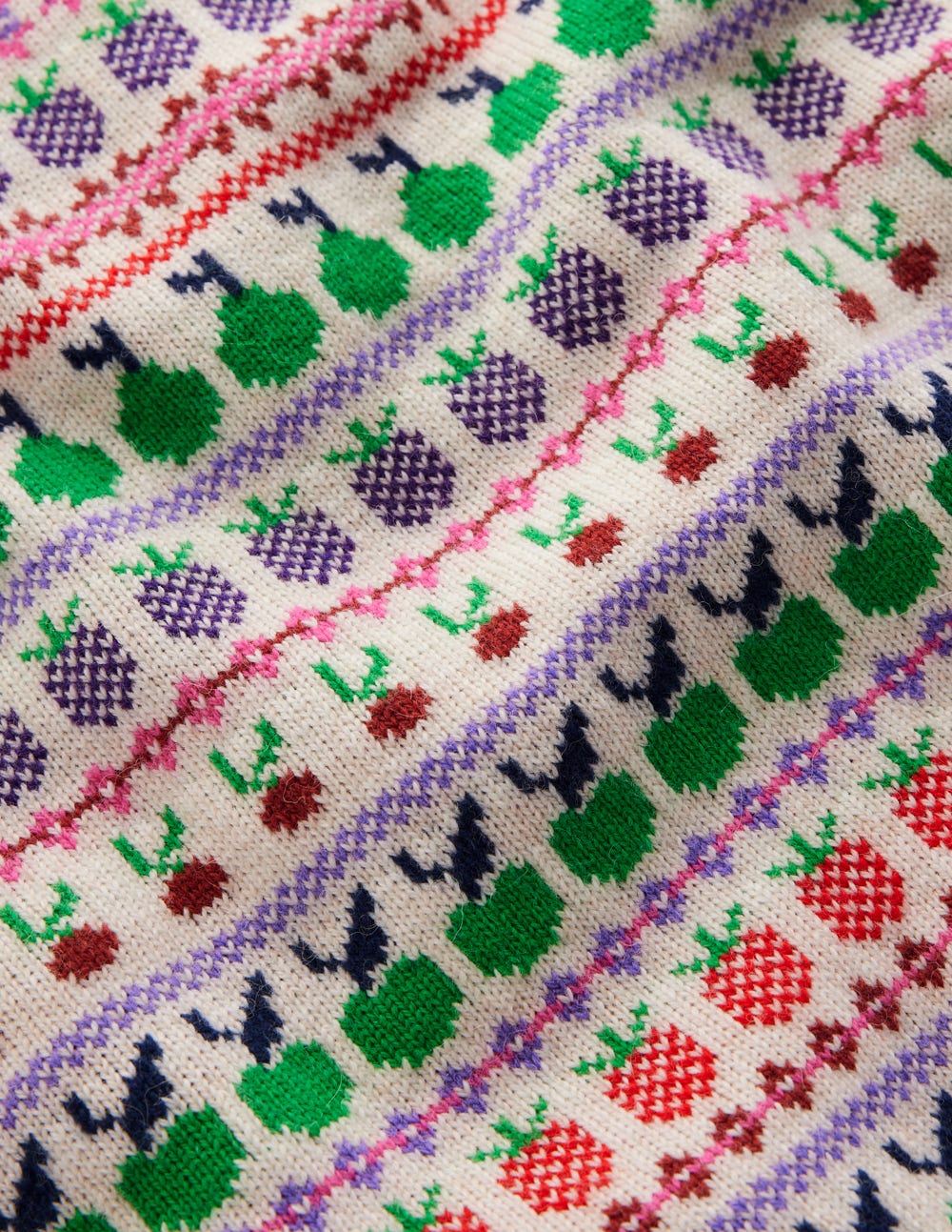 Edie Fair Isle Vest-Ecru Marl, Fruit-7