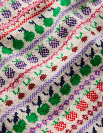 Edie Fair Isle Vest-Ecru Marl, Fruit-7