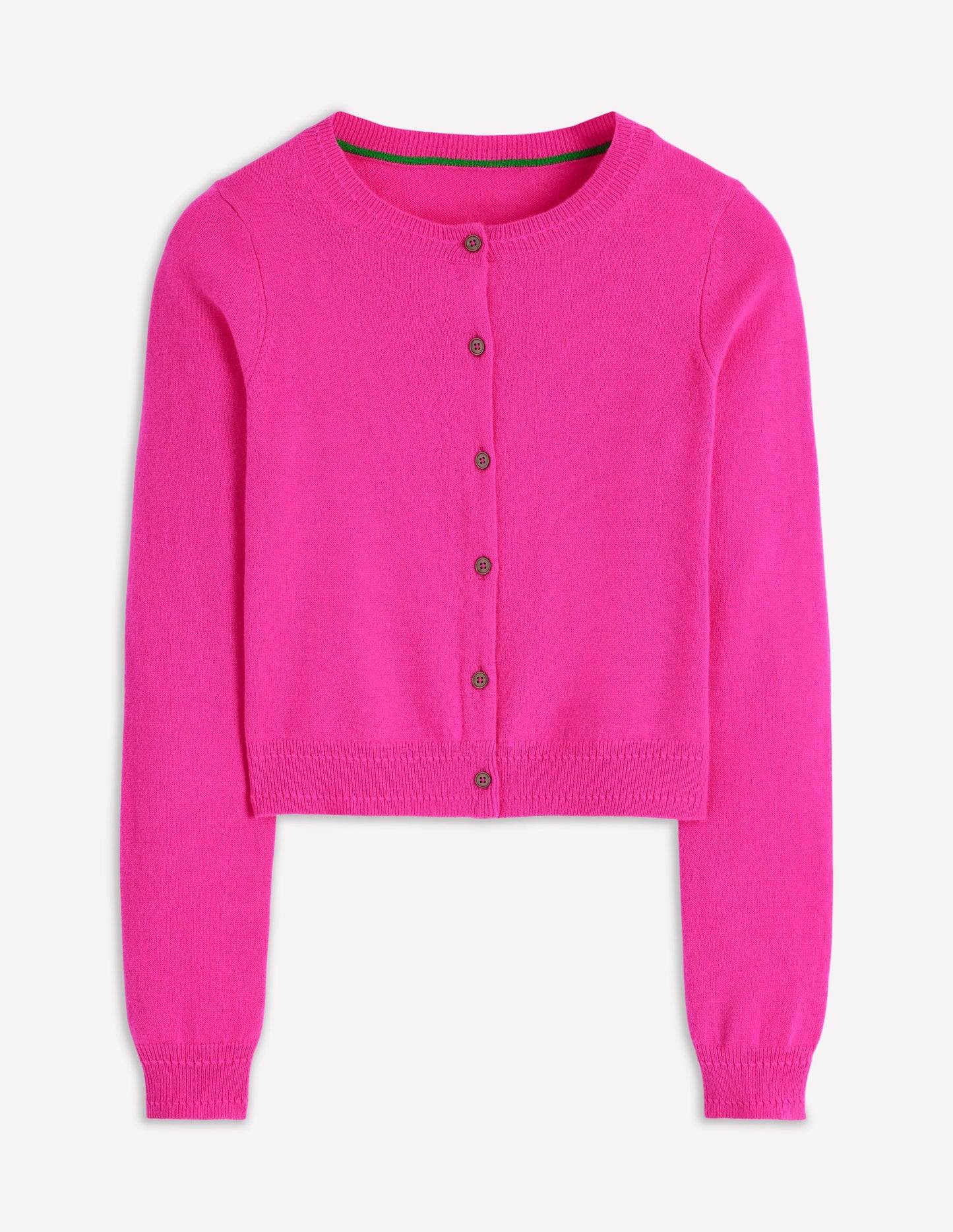 Eva Cashmere Cropped Cardigan-Pop Pansy