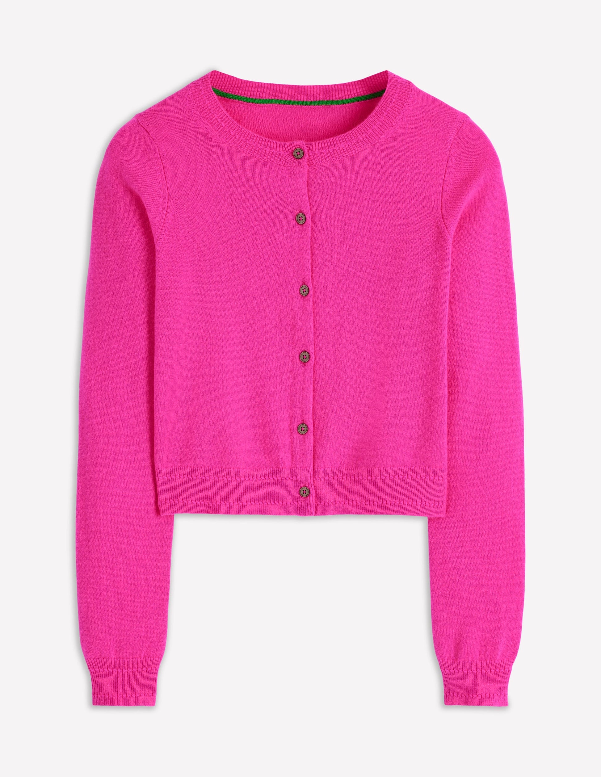 Eva Cashmere Cropped Cardigan-Pop Pansy-5