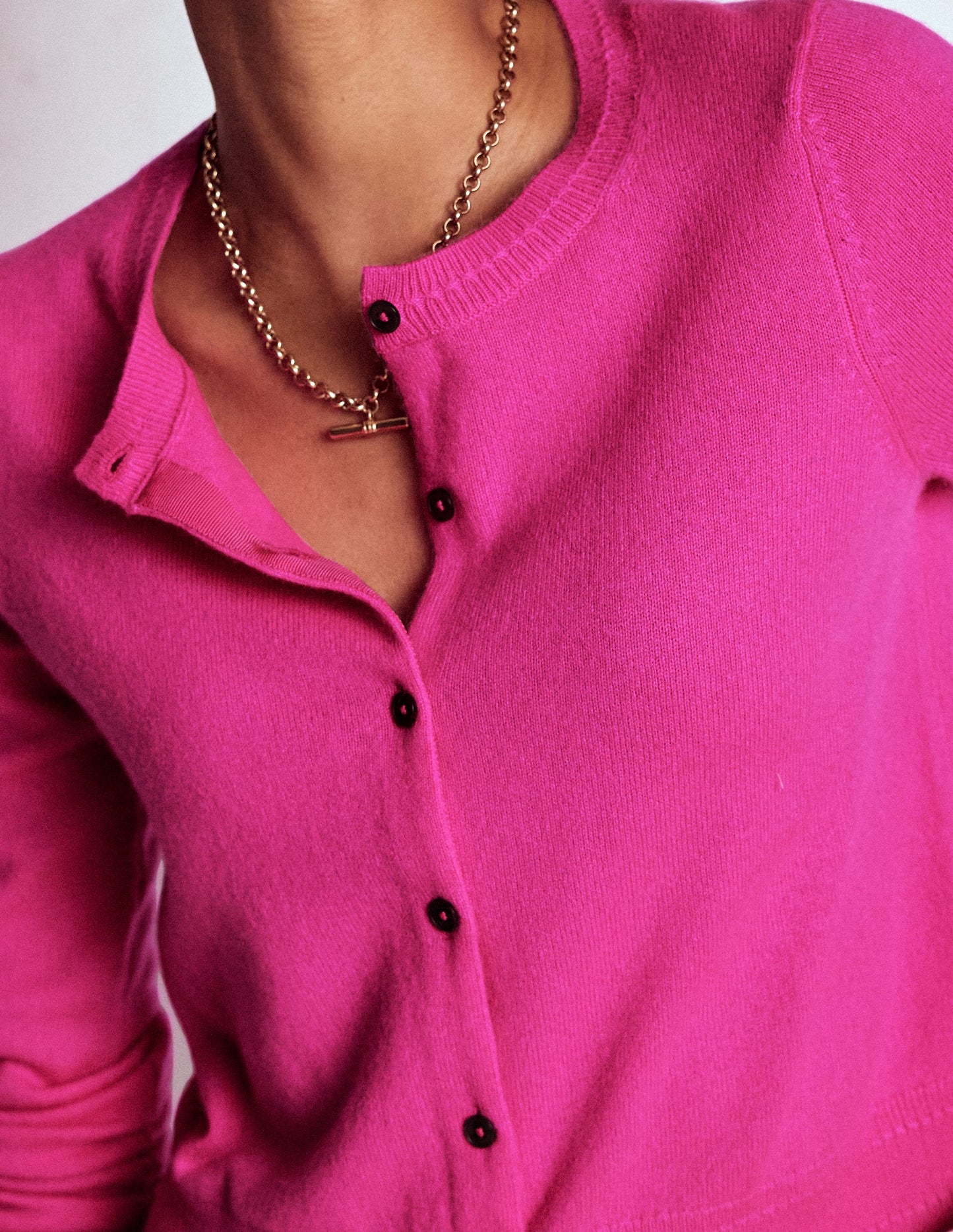 Eva Cashmere Cropped Cardigan-Pop Pansy