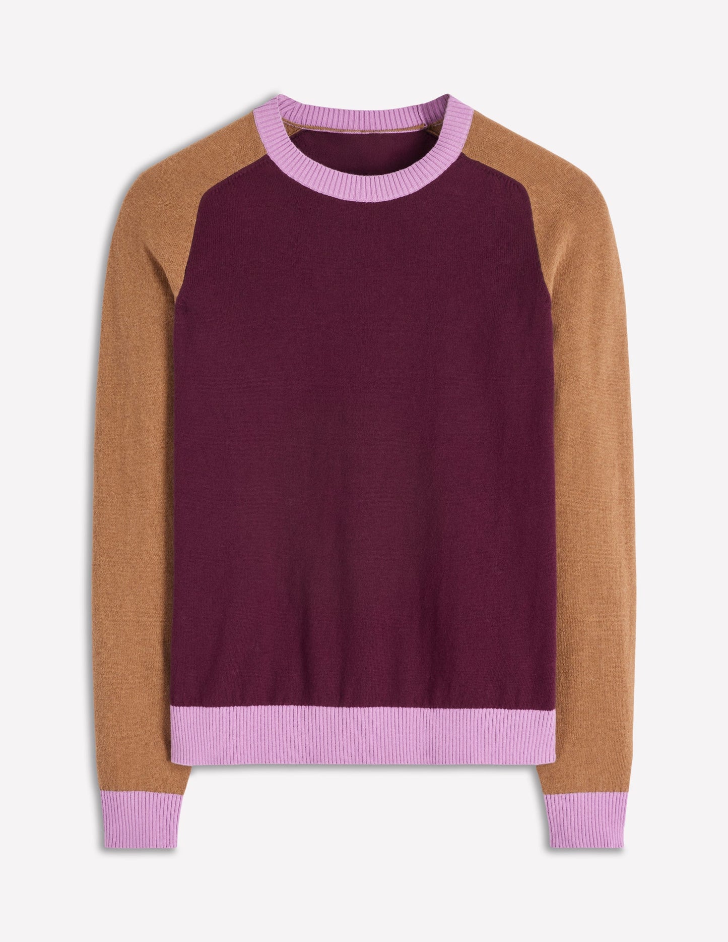 Meg Saddle Sleeve Sweater-Plum Jam,  Colour Block