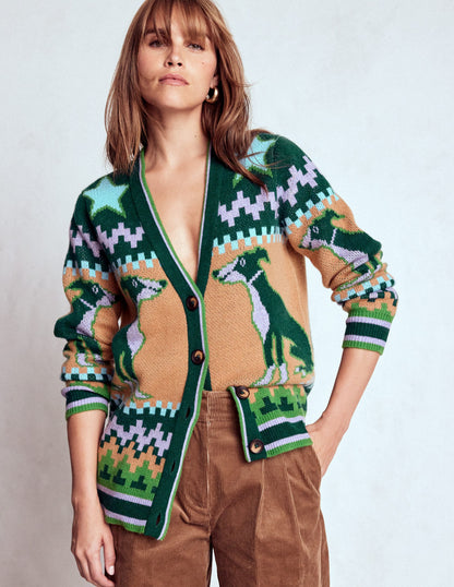 Quinn Boyfriend Cardigan-Emerald Night Whippet-5