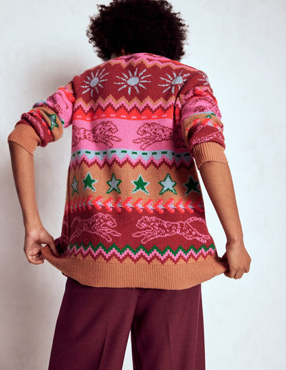 Quinn Boyfriend Cardigan-Camel, Cheetahs-3