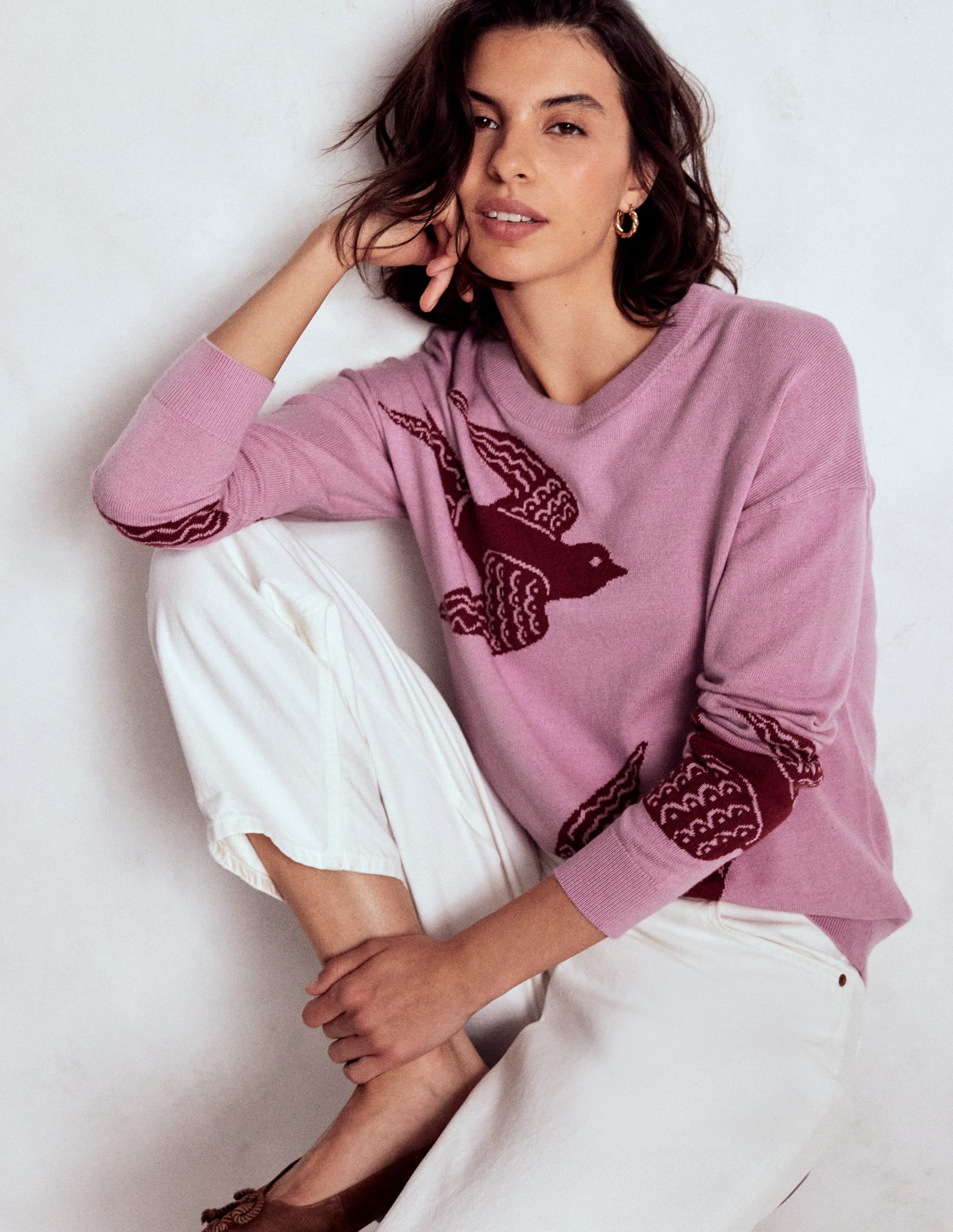 Natasha Novelty Sweater-Swooping Swallow - Image 1