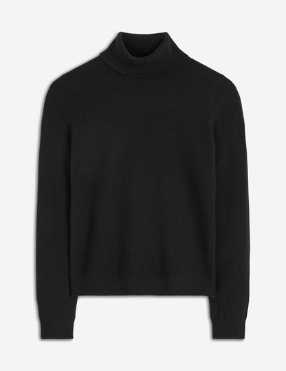 Eva Cashmere Roll Neck Sweater-Black-5