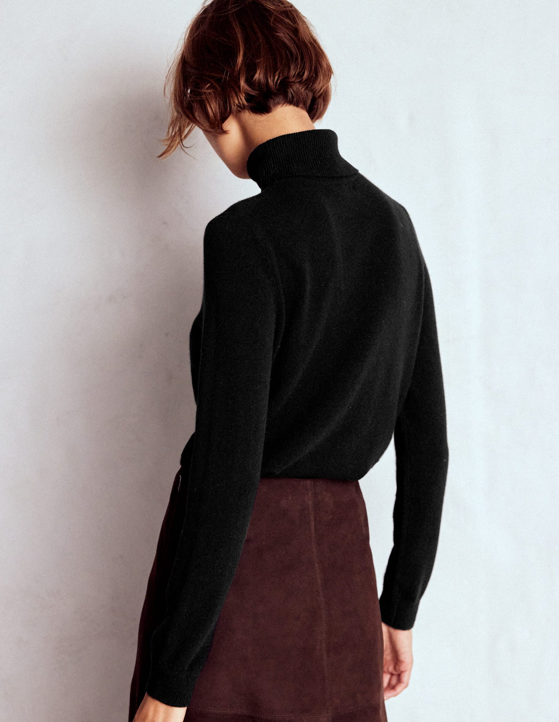 Eva Cashmere Roll Neck Sweater-Black-3