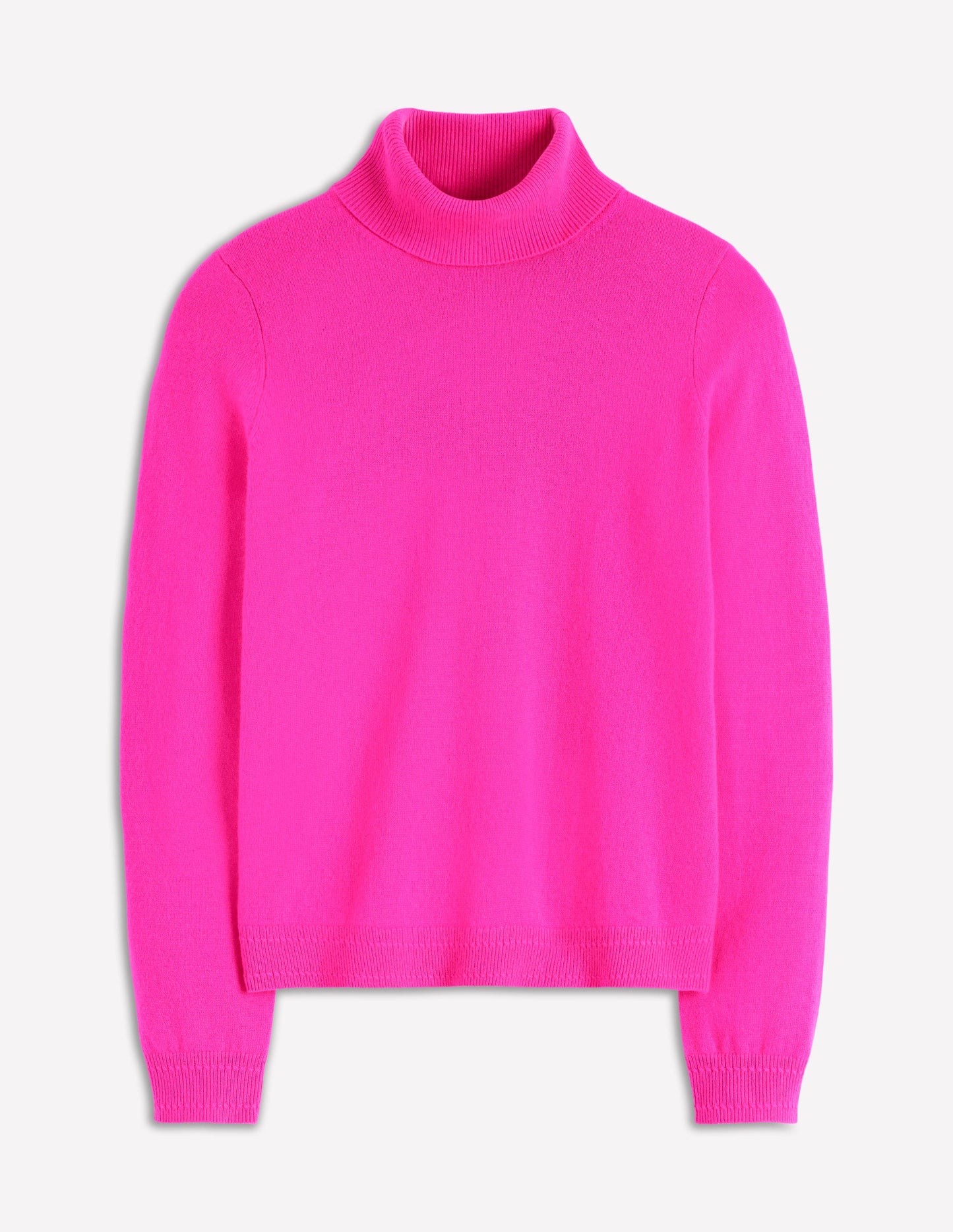 Eva Cashmere Roll Neck Sweater-Pop Pansy