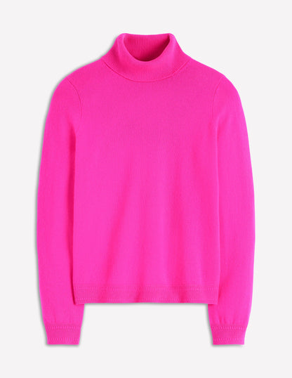Eva Cashmere Roll Neck Sweater-Pop Pansy-5